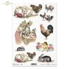 Easter, chickens, hares, rabbits, flowers, spring, eggs, Easter eggs, R306